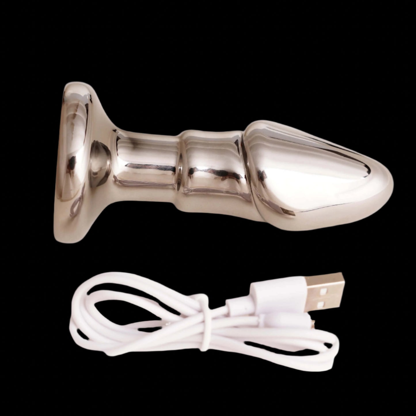 Black Opal Glass Dildo with Rechargeable Vibrator