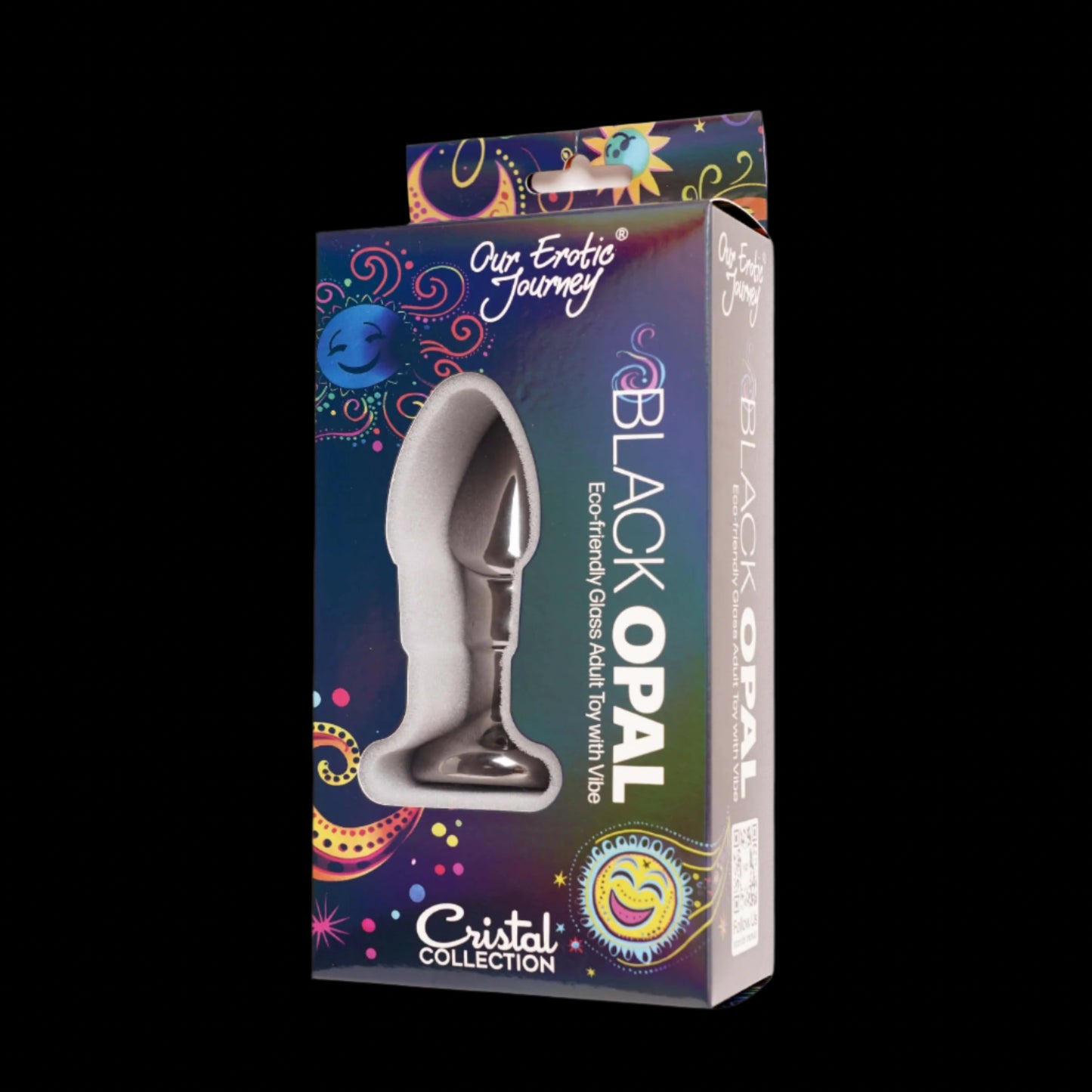 Black Opal Glass Dildo with Rechargeable Vibrator