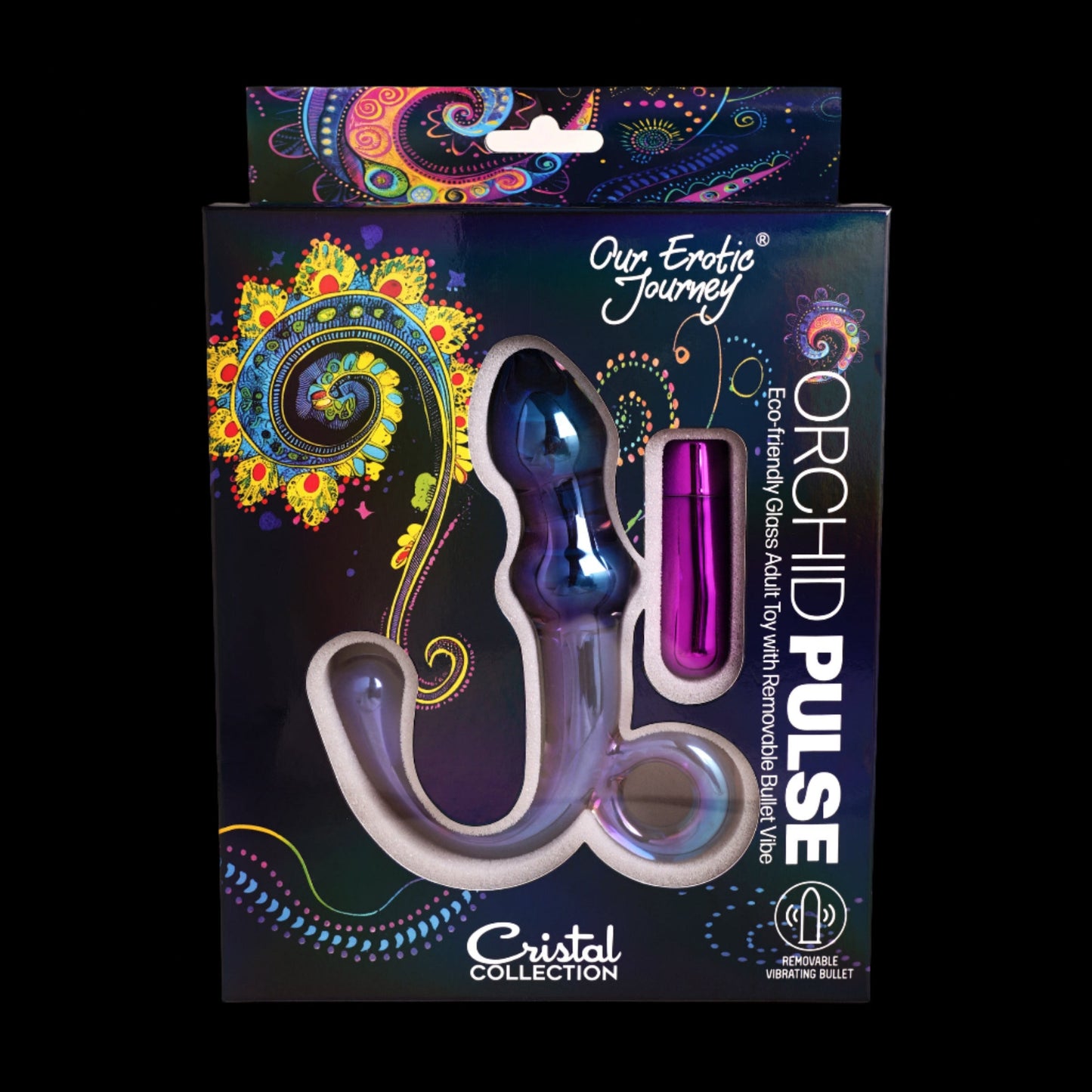 Orchid Pulse Glass Plug with Removable Bullet Vibe