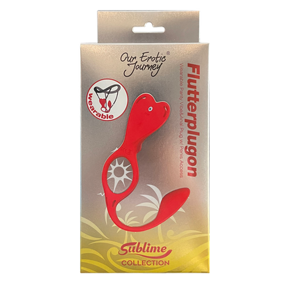 Flutter PlugOn Wearable Panty Vibe & Anal Plug with Penis Access
