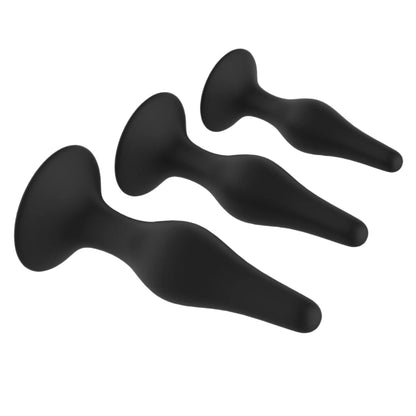 Level Up II Anal Trainers 3 Piece Silicone Suction Set Curious Down